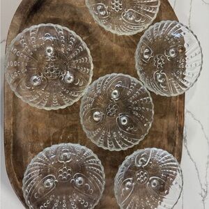 Vintage Elegant Clear Glass Bowls Set of 6